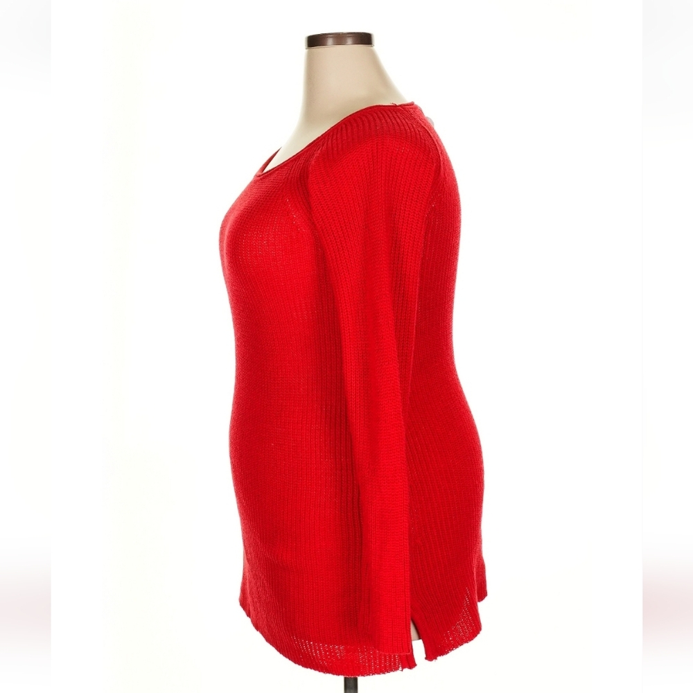 Newbury Kustom Red Ribbed Pullover Sweater Size L NWT - Picture 4 of 8